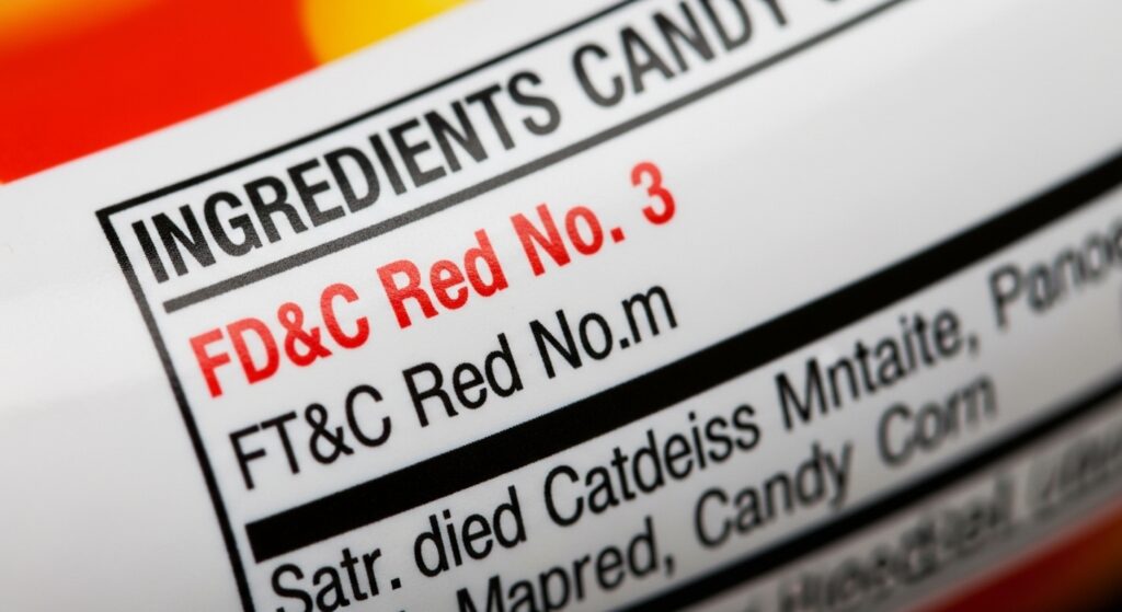 Natural red food dye alternatives including beetroot extract and anthocyanin powder jars on white background FDA Red Dye 3 Ban