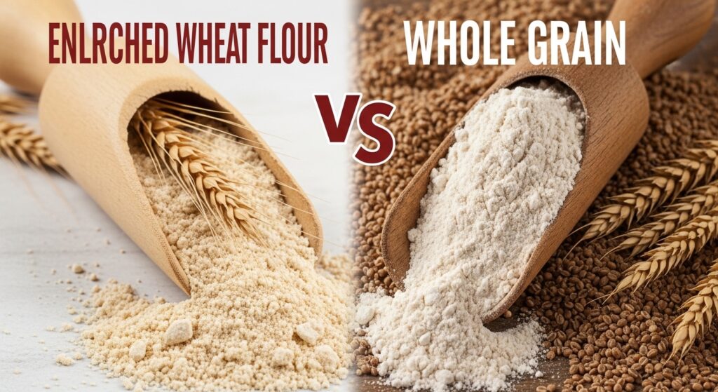 enriched-wheat-flour-vs-whole-grain-flour-nutrient-comparison-milling-process "Enriched Flour vs Whole Grain"
